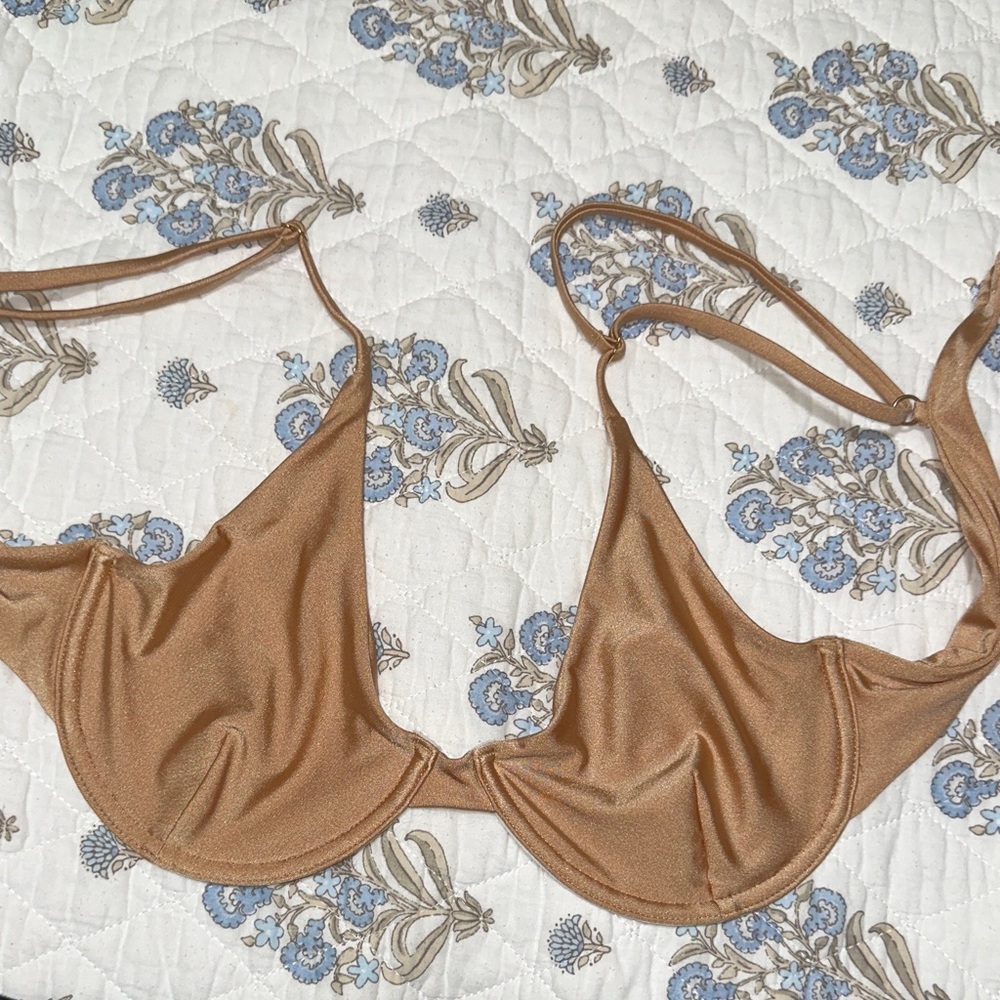 Elegant Tan/Gold Bikini Top XL